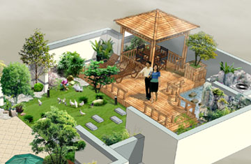 屋顶花园设计：郑东新区屋顶花园设计