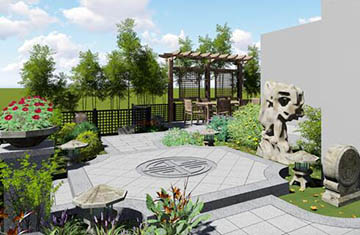 郑州橄榄城五号院私家庭院设计