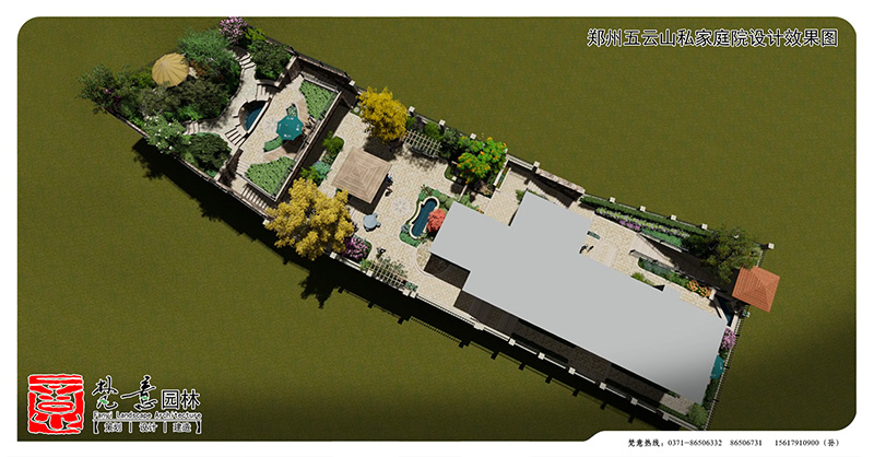 别墅庭院设计案例,五云山庭院设计