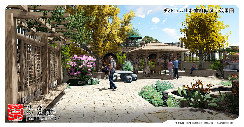 别墅庭院设计案例,五云山庭院设计