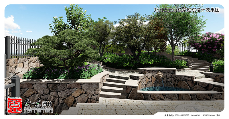 别墅庭院设计案例,五云山庭院设计
