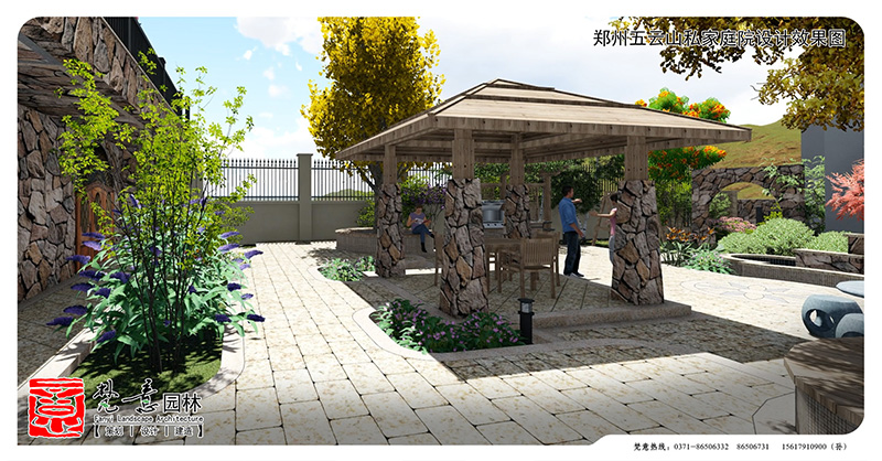 别墅庭院设计案例,五云山庭院设计