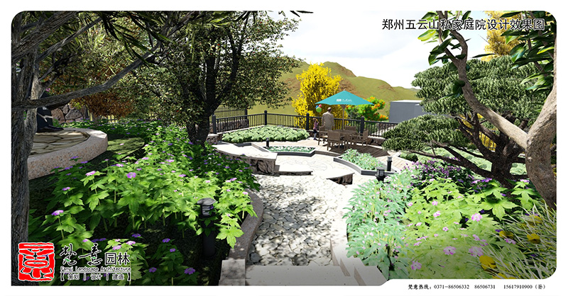 别墅庭院设计案例,五云山庭院设计