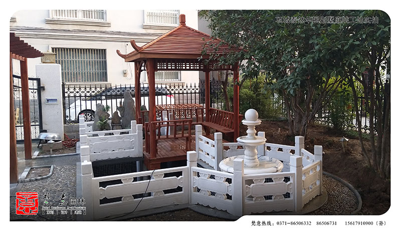 泰然华园别墅庭院设计施工现场图