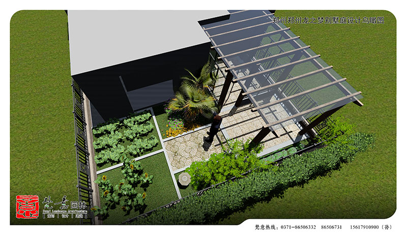 郑州普罗旺世龙之梦13号楼庭院设计案例,郑州庭院设计案例,郑州庭院设计效果图