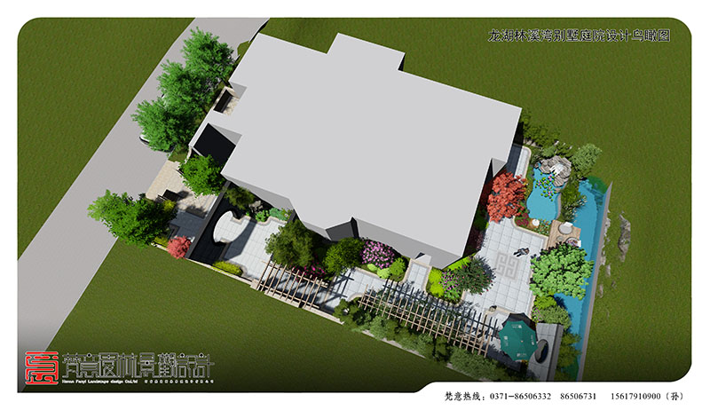 郑州别墅庭院设计,林溪湾别墅庭院设计