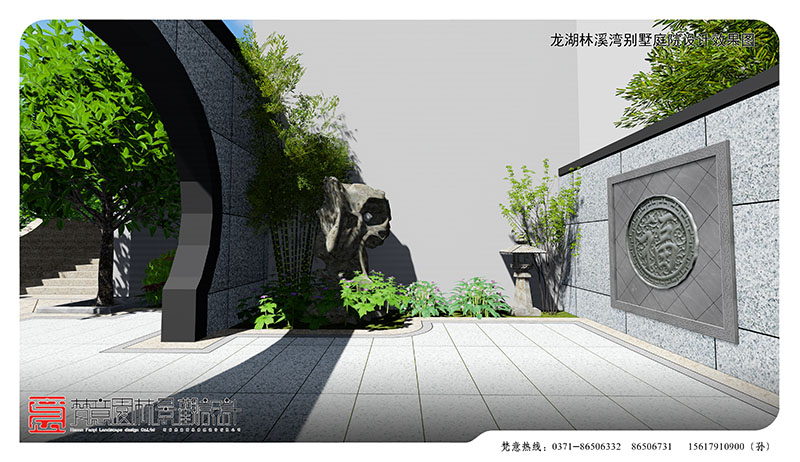 郑州别墅庭院设计,林溪湾别墅庭院设计