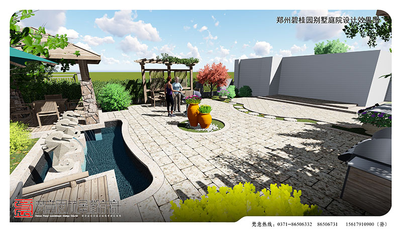 郑州碧桂园别墅庭院设计,郑州别墅庭院设计