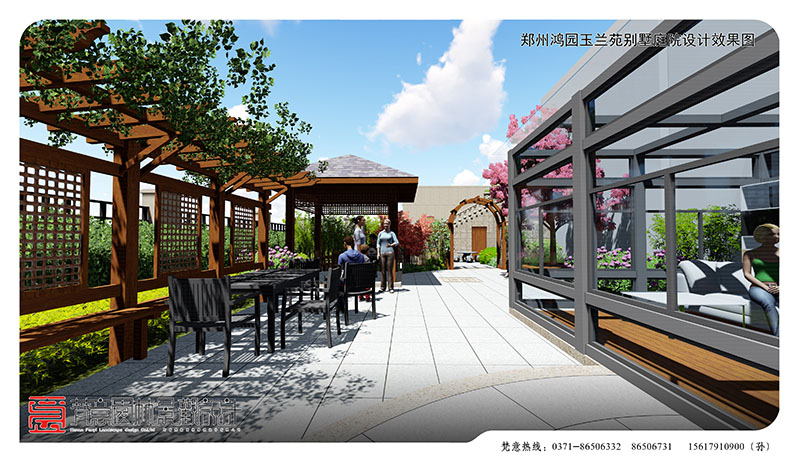 郑州别墅庭院设计,玉兰苑别墅庭院设计
