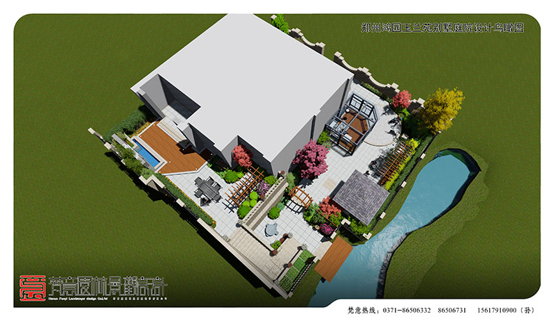 郑州别墅庭院设计,玉兰苑别墅庭院设计