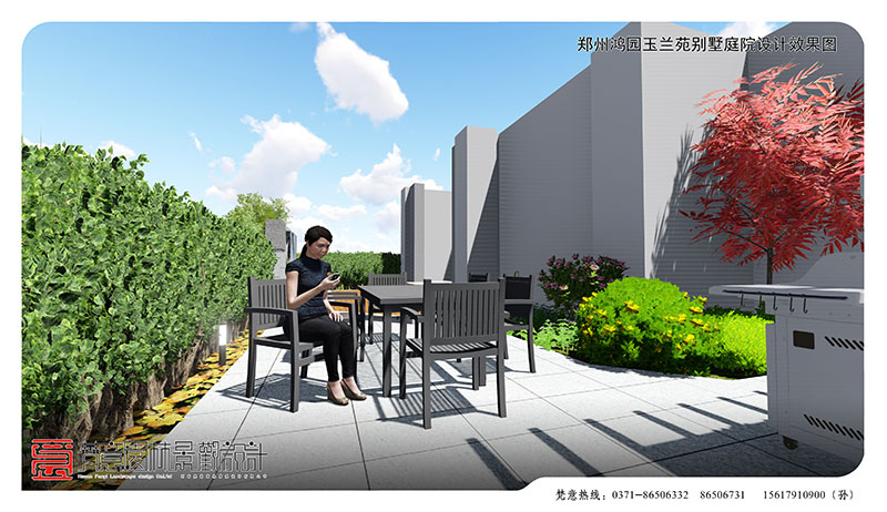 郑州别墅庭院设计,玉兰苑别墅庭院设计
