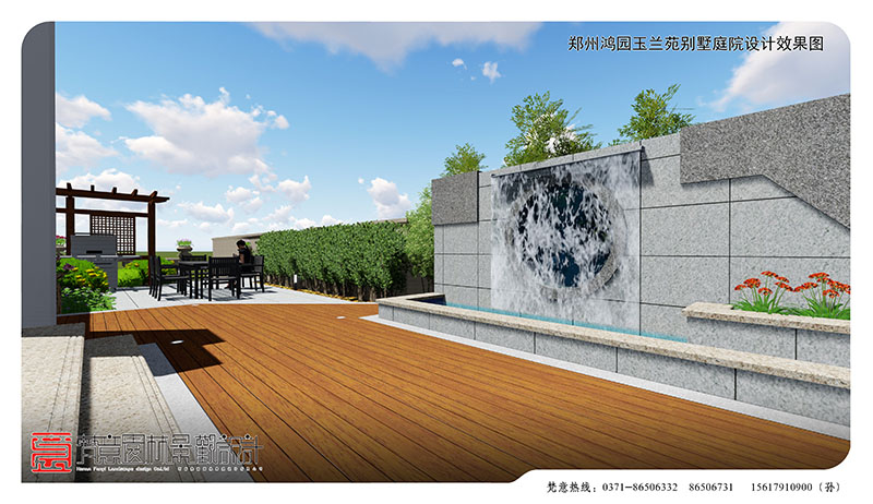 郑州别墅庭院设计,玉兰苑别墅庭院设计