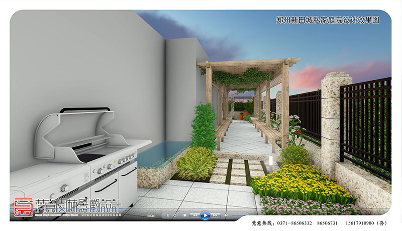 郑州庭院设计,郑州新田城私家庭院设计