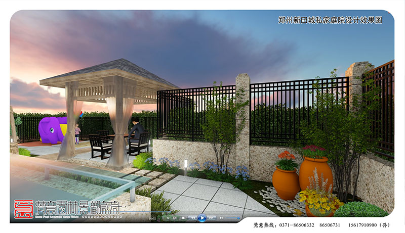 郑州庭院设计,郑州新田城私家庭院设计
