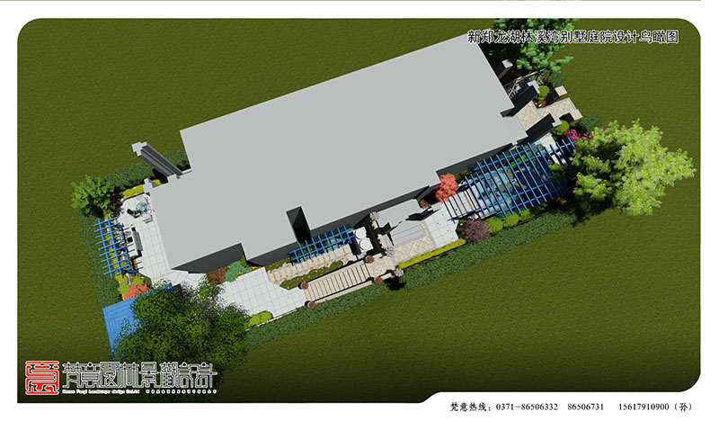 郑州别墅庭院设计,郑州龙湖林溪湾别墅庭院设计