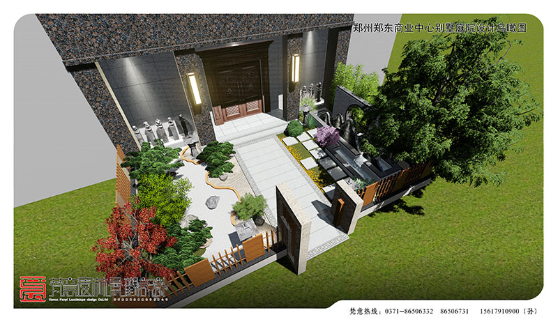 郑州商业中心别墅庭院设计,郑州别墅庭院设计