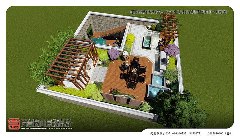 屋顶花园设计,郑州美立方屋顶花园设计