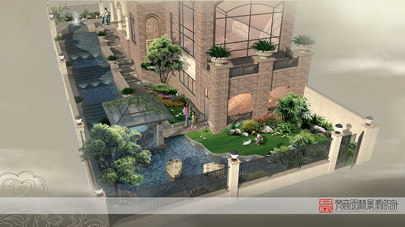 郑州别墅花园设计施工-迎宾路三号