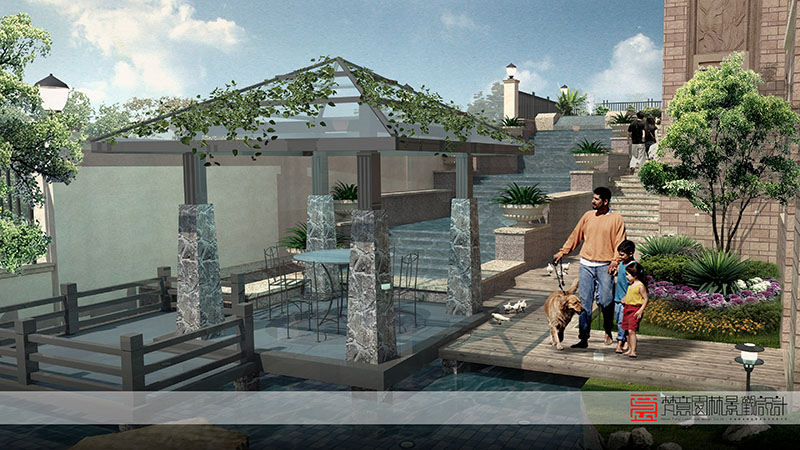 郑州别墅花园设计施工-迎宾路三号