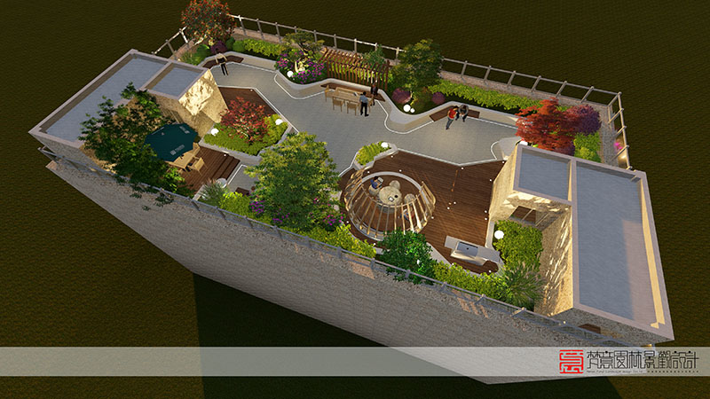 郑州屋顶花园设计,郑州中牟创慧国际产业园屋顶花园设计